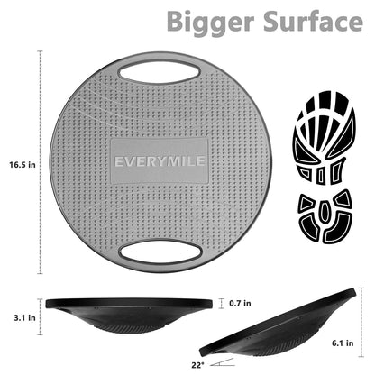 EVERYMILE Upgraded Wobble Balance Board, Exercise Board for Balance and Core Training, 16.5" TPE Non-slip Bigger Surface, Stability Board for Adults, Home Gym, Standing Desk & Physical Therapy