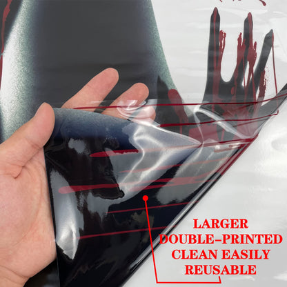 Funnlot Halloween Window Clings - Large Spooky Halloween Window Decorations Decals Stickers Scary Bloody Handprint Skullprint Footprint for Windows Floor Glass Bathroom Indoor Outdoor Party Decoration
