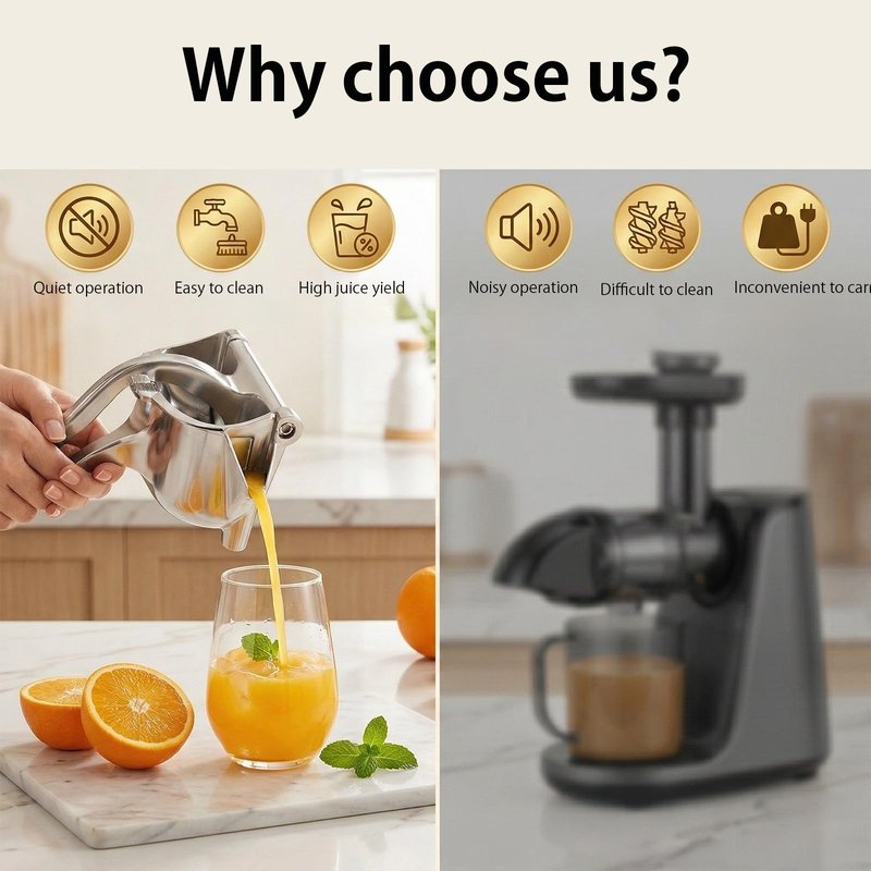 Heavy Duty Cast Iron Juicer Manual Hand Press, Stainless Steel Fruit Juice Squeezer for Lemon & Orange, Citrus Press Juicer (1PC)