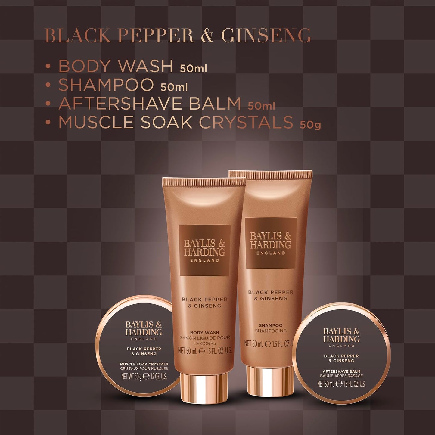 Baylis & Harding Black Pepper & Ginseng Men's The Essentials Tin Kit Gift Set (Pack of 1) - Vegan Friendly