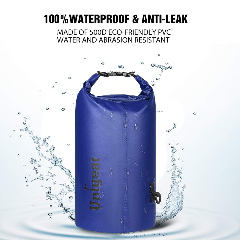 Unigear Dry Bag Waterproof, Floating and Lightweight Bags for Kayaking, Boating, Fishing, Swimming and Camping with Waterproof Phone Case (Green, 2L)