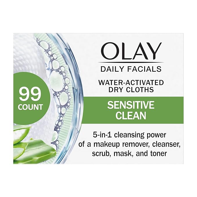 Olay Eye Makeup Remover Wipes, Daily Facials Gentle Face Cleanser