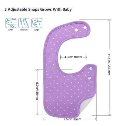 Hakochia Waterproof Baby Bibs Organic Cotton Soft Absorbent Baby Bandana Drool Bibs With Adjustable Snaps for Girls Teething and Drooling 3-36 Months