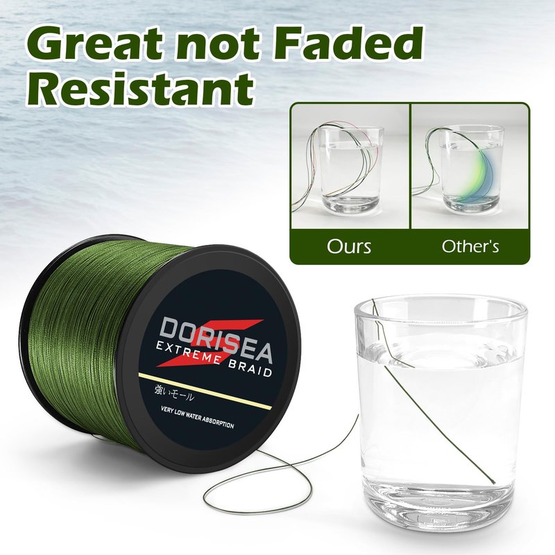 Dorisea Extreme Braid 100% Pe Black Braided Fishing Line 109Yards-2187Yards 6-550Lb Test Fishing Wire Fishing String Incredible Superline Zero Stretch (500m/546Yards 10lb/0.14mm)