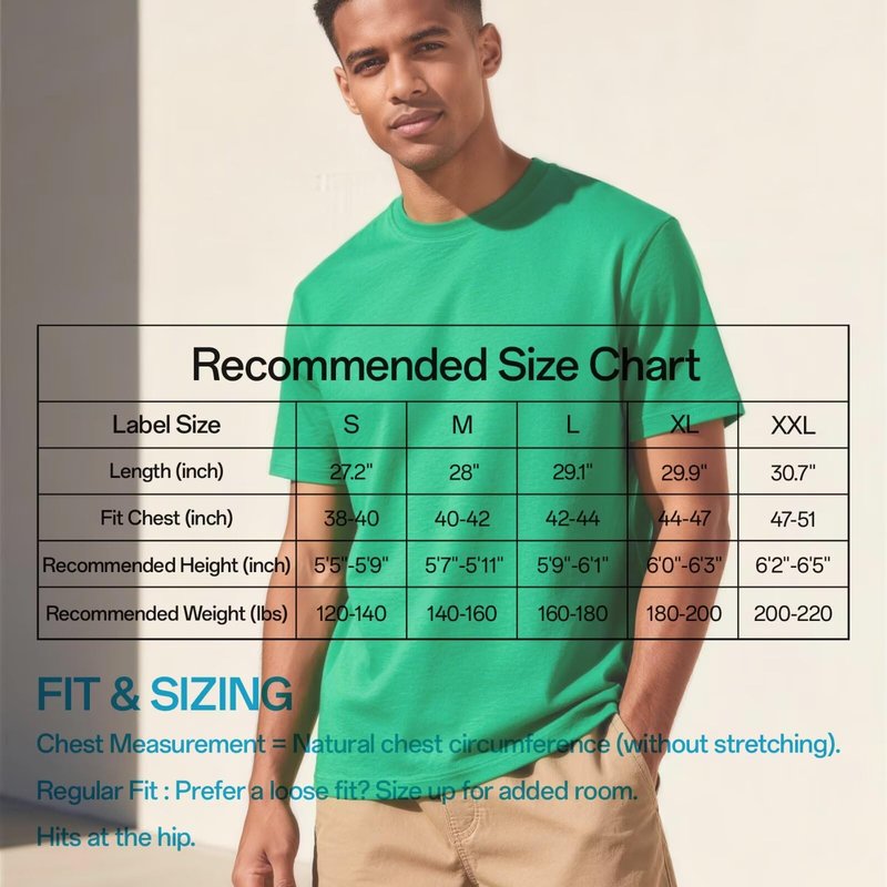 RGJU Mens T-Shirt Plain Crewneck Moisture Wicking, Relaxed Fit Tee Shirt Short Sleeve Soft Breathable Tshirt Casual Basic(Green,L)