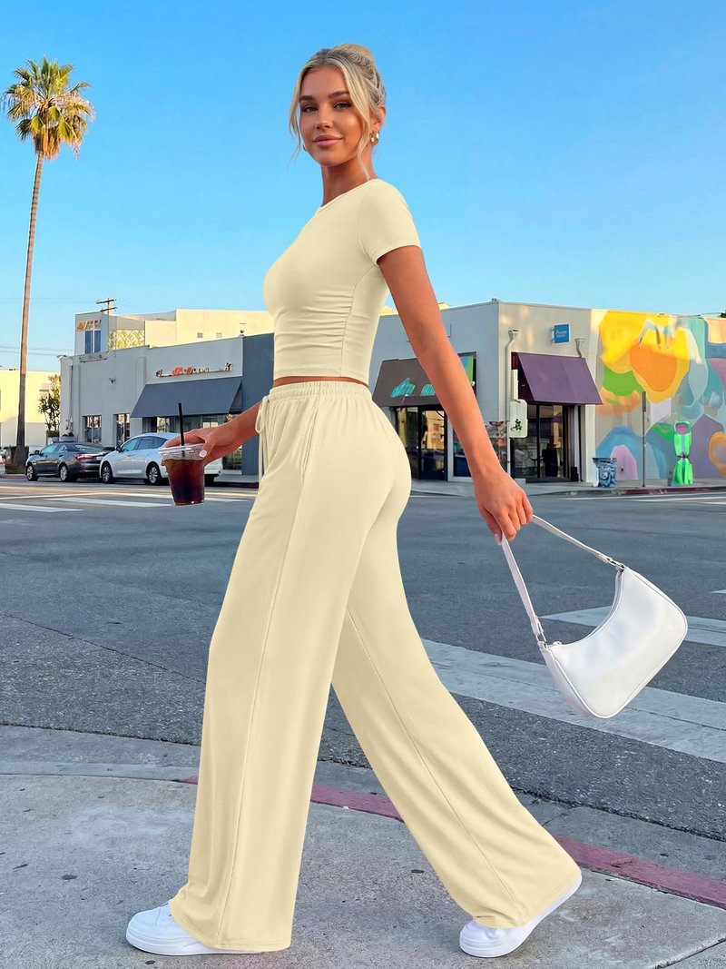 Trendy Queen Womens Plus Size 2 Two Piece Set 2026 Summer Workout Beach Vacation Cruise Gym Clothes Spring Fashion Lounge Matching Comfy Airport Travel Outfit Fitness Athleisure‌ Clothing