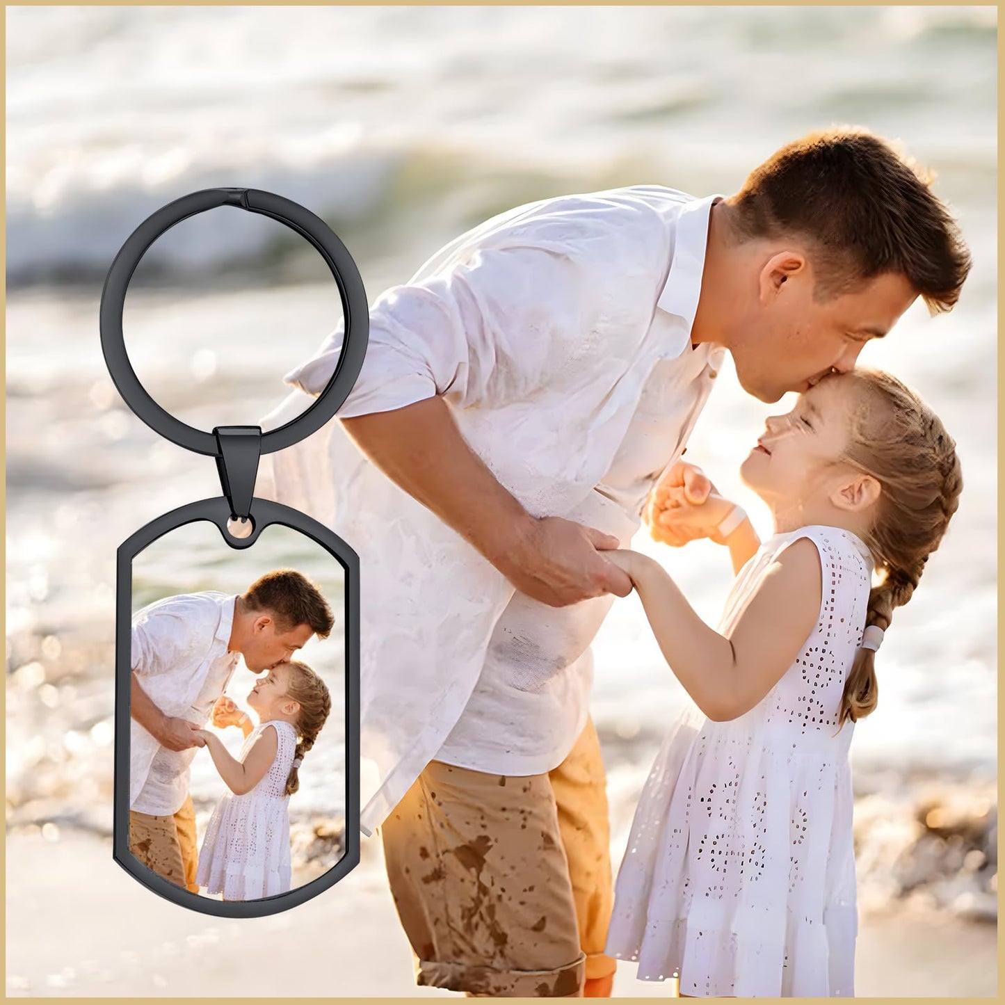 VNOX Custom Keychain Gifts for Dad - Personalized Photo Key Chain Keychains,Valentines Birthday Christmas Gifts Ideas for Husband Father,3