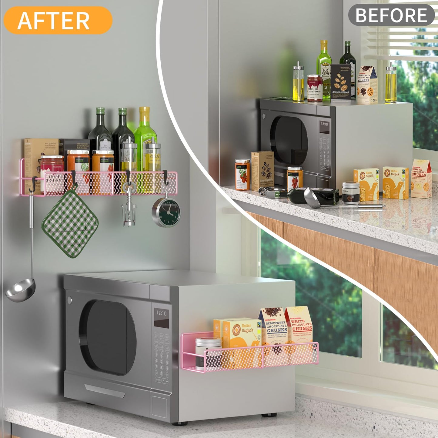Magnetic Spice Rack for Refrigerator, 6 Pack 100% Metal Strong Magnet Shelf, Space Saving Spice Organizer, Home Kitchen Laundry Room Storage Organization W/ Paper Towel Holder, Utensils Racks (Grey)