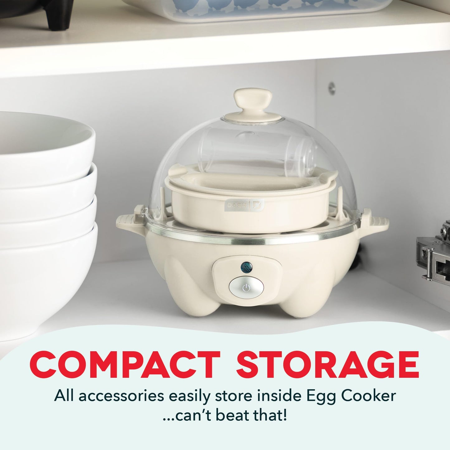 DASH Rapid Egg Cooker: 6 Egg Capacity Electric Egg Cooker for Hard Boiled Eggs, Poached Eggs, Scrambled Eggs, or Omelets with Auto Shut Off Feature - Aqua, 5.5 Inch (DEC005AQ)