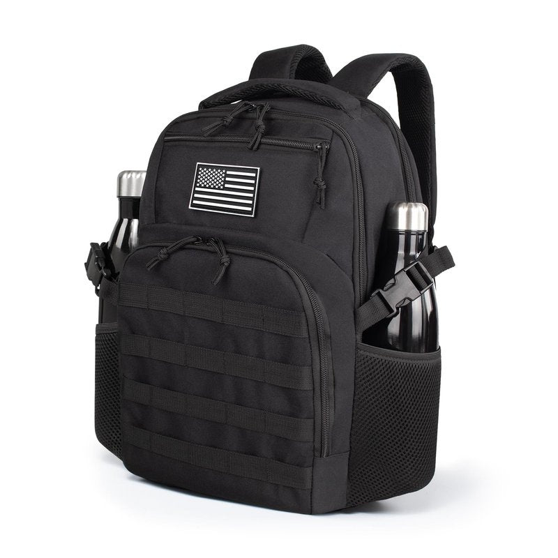 TBNBO Military Tactical Backpack for Travel Hiking,Black Backpack for Men with Bottle Holder, 30L Small Laptop Backpack for Work, Men's Assault Bag Back Pack