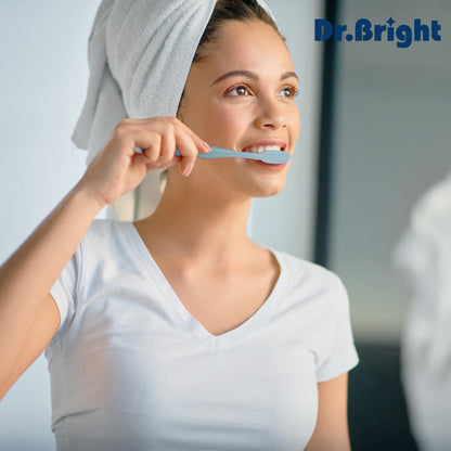 DR.BRIGHT 40-Pack Individually Wrapped Toothbrushes with Tongue Scraper | Bulk Soft Bristle Toothbrush Set for Adults, Travel-Friendly Disposable Toothbrushes for Hotels, Dental Offices(Multi-Colored)