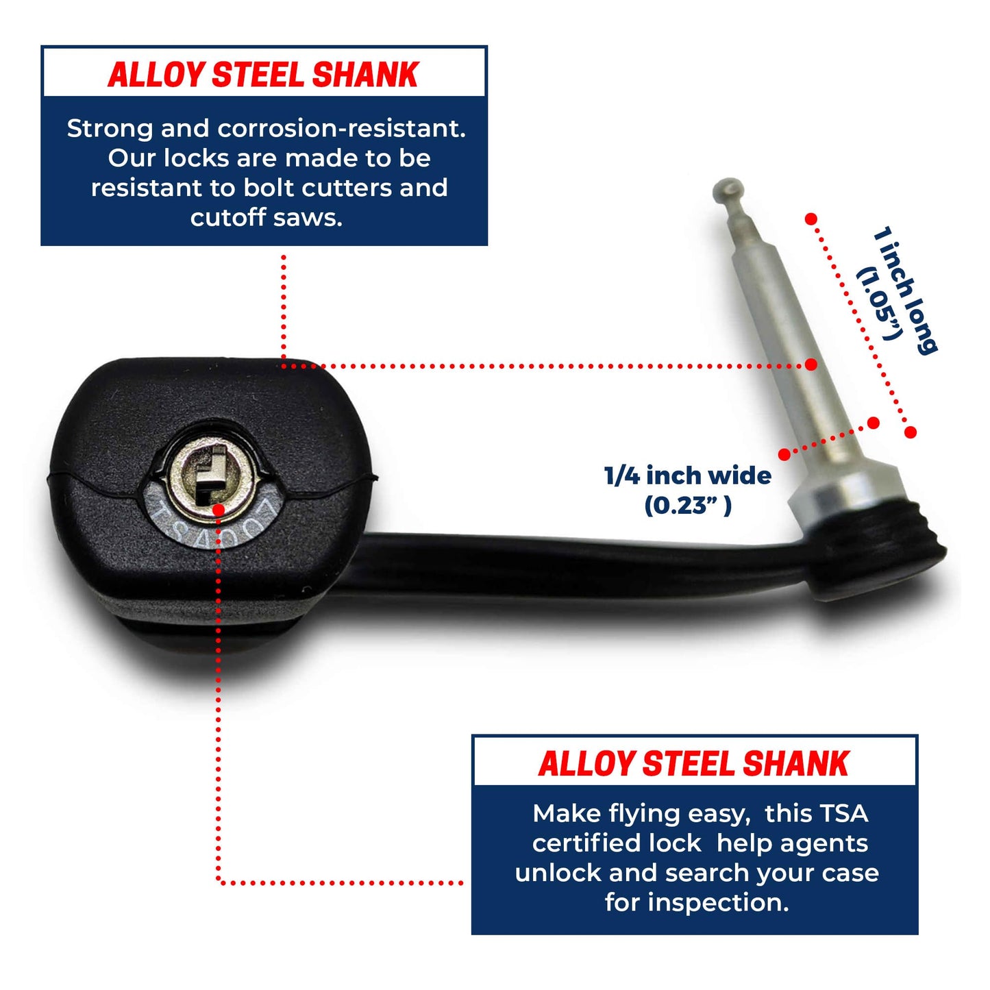 Cedar Mill TSA Approved Gun Case Lock – Durable, Cut-Resistant Security TSA Locks for Gun, Pistol, Revolver Case or Firearms – Child-Safe Trigger Locks for Rifles and Shotguns