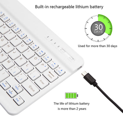 Ultra-Slim Bluetooth Keyboard Portable Mini Wireless Keyboard Rechargeable for Apple iPad iPhone Samsung Tablet Phone Smartphone iPadOS iOS Android (10 inch Black)