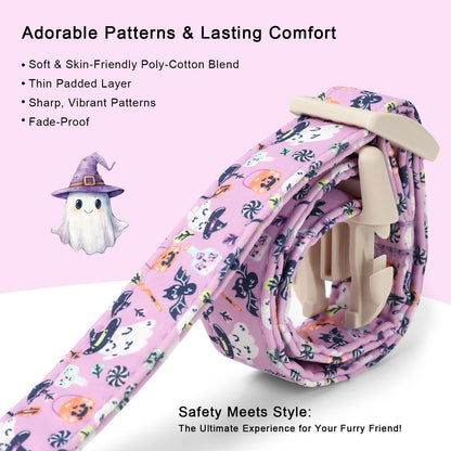 Babole Pet Halloween Dog Collar Cute Wizard Ghost Puppy Collar - Light Comfortable Adjustable Pet Collars for Small Medium Large Girl Boy Dogs S