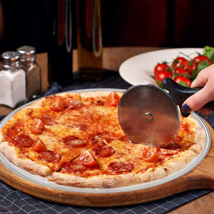 HaWare Pizza Baking Tray Set of 2, 12 inch Stainless Steel Pizza Pan Oven Tray, Round Baking Sheet, Less-Stick, Non Toxic & Healthy, Heavy Duty & Dishwasher Safe
