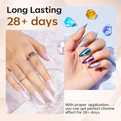modelones Builder Nail Gel with Gel Top Coat, 3Pcs Clear Builder Nail Kit for Thickening Apex Building Extension Rhinestone Gel Tips Glue, U/V LED Lamp Cured for Home DIY Salon Girls