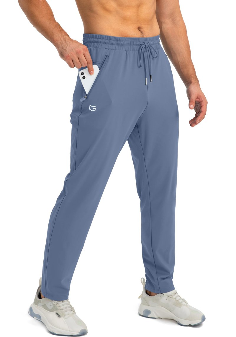 G Gradual Men's Sweatpants with Zipper Pockets Tapered Joggers for Men Athletic Pants for Workout, Jogging, Running (Slate Blue, Medium)