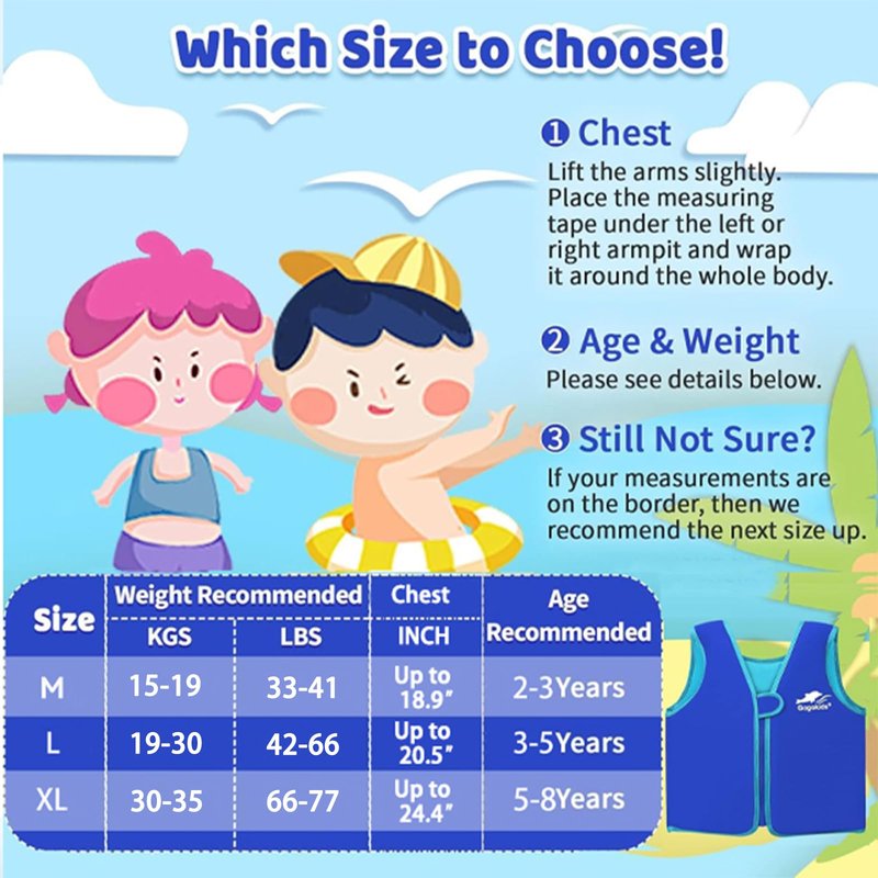 Vine Kids Swim Vest Toddler Learn to Swim Floatation Jackets Training Vest for Boys Girls (2-3 Years)