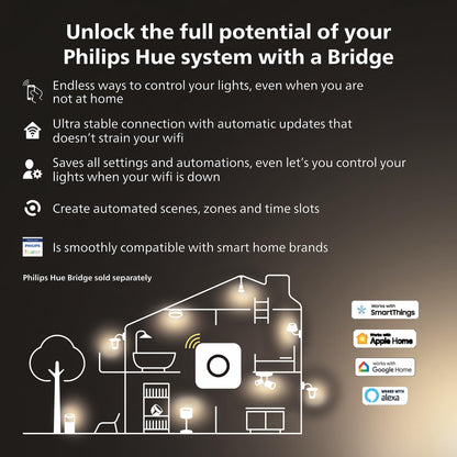 Philips Hue White E27 lamp single pack 1x1055lm; dimmable; warm white light; controllable via app; compatible with Amazon Alexa (Echo; Echo Dot)