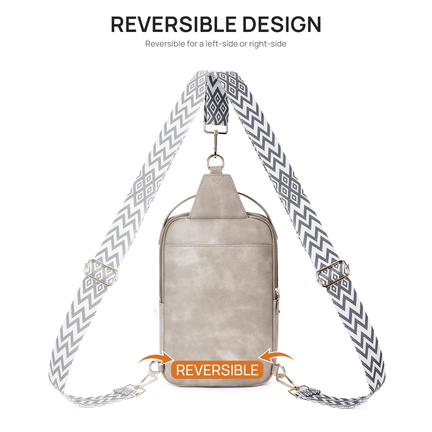 Telena Crossbody Sling Bags for Women, PU Leather Fanny Packs Cross Body Bag for Woman