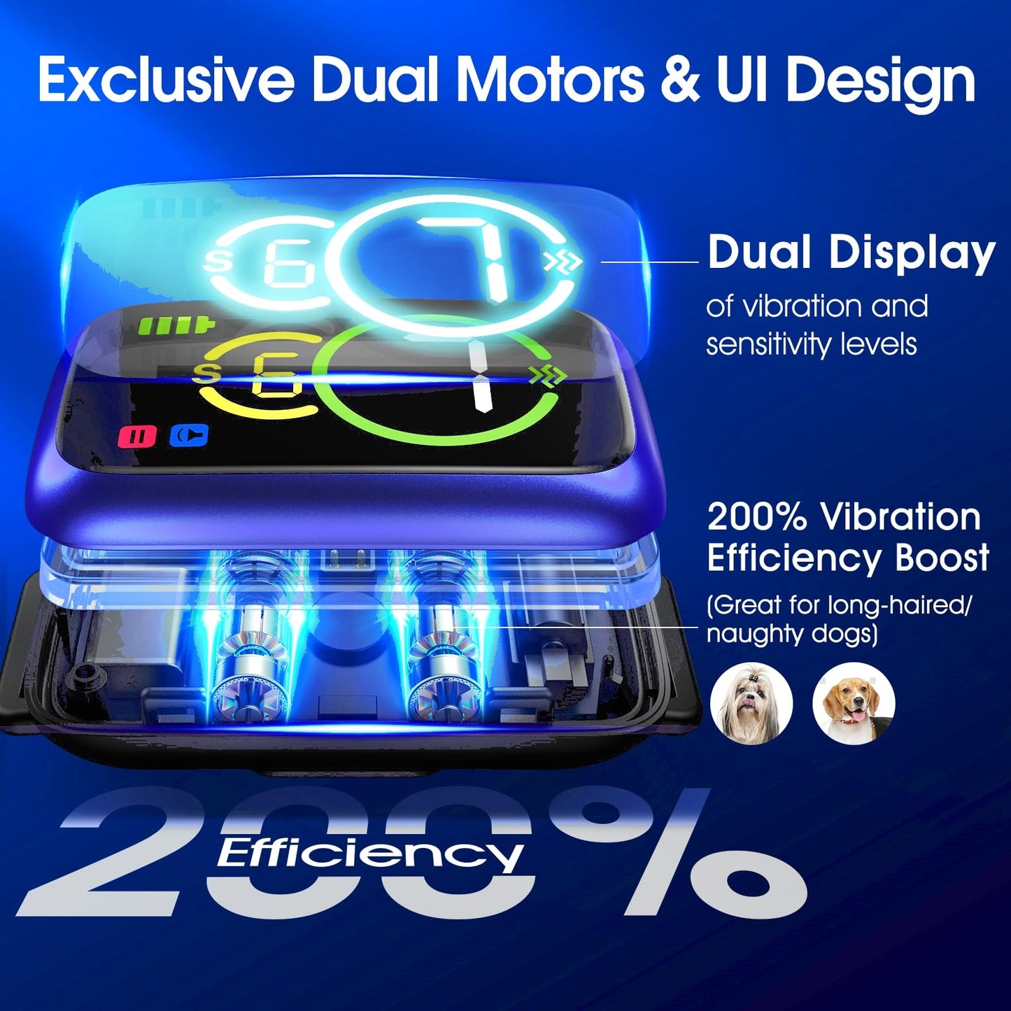 Bark Collar, Smart Dog Bark Collar, Automatic Bark Collar for Small Dogs 5-15lbs, Medium, Large Dogs, Humane Stop Anti-Barking with Beep, Vibration & 7 Adjustable Sensitivity, IP67