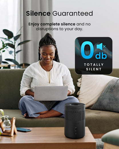 Pro Breeze Osmo® Dehumidifier - Silent & Refillable Moisture Absorber for Damp & Condensation at Home, Bedroom, Wardrobe, Car - Bathroom Mould Remover with 700g Refillable Tablet - Black