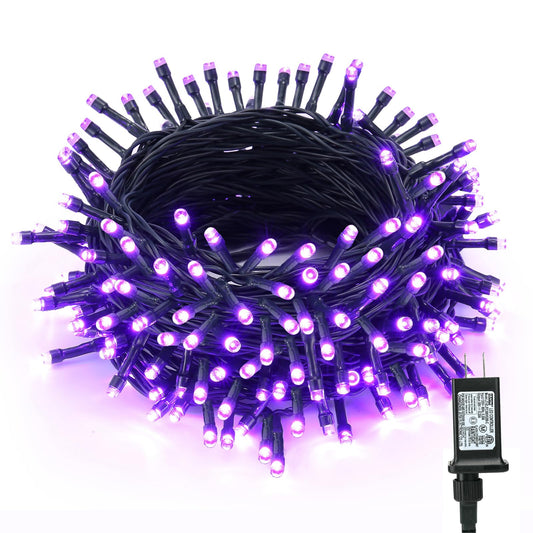 BrizLabs Purple Halloween Lights, 78.74ft 240 LED String Lights with Timer, Plug in Halloween Purple Mini Light Connectable, Outdoor Waterproof Tree Light for Indoor Outside Decor