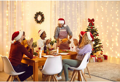 echosari 300 LED Curtain Lights Battery Operated, 9.8ft×9.8ft Hanging Lights with Remote Timer Fairy Curtain Lights for Bedroom Patio Wedding Backdrop Party Decór (Warm White)