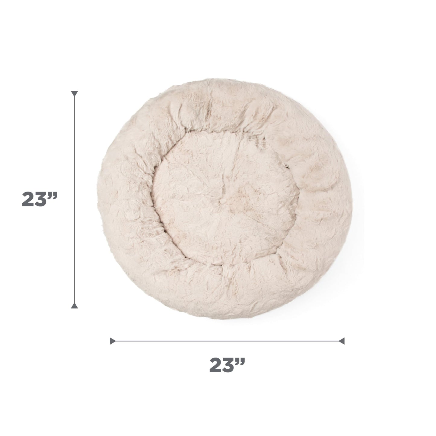 Best Friends by Sheri The Original Calming Donut Cat and Dog Bed in Lux Fur Oyster, Small 23x23