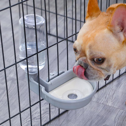 TOKAYIFE Pet Water Bottle [Grey, 480ml] Cage Water Bottles for Rabbits, Dogs, Ferrets, Cats and Other Small Animals, Anti-Overflow Water Dispenser for Crate
