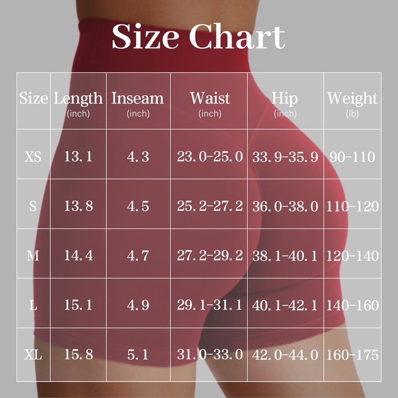 YEOREO Women's Biker Shorts 4.5" / 6" Workout Gym Shorts Craze High Waist Tummy Control Hidden Scrunch Running Yoga Jujube Red M