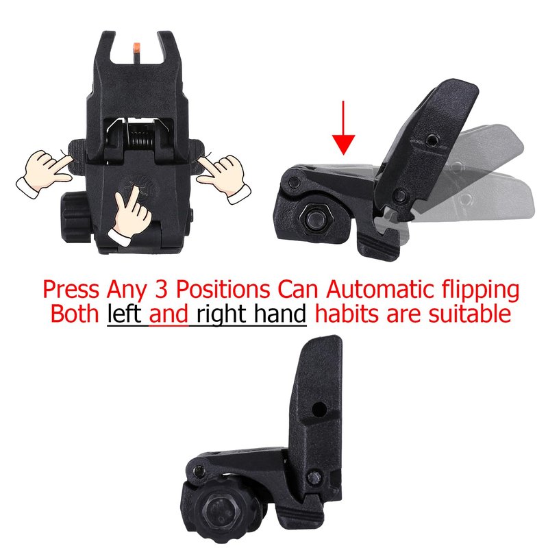 Fiber Optic Sights,Flip Up Front and Rear Backup Sights