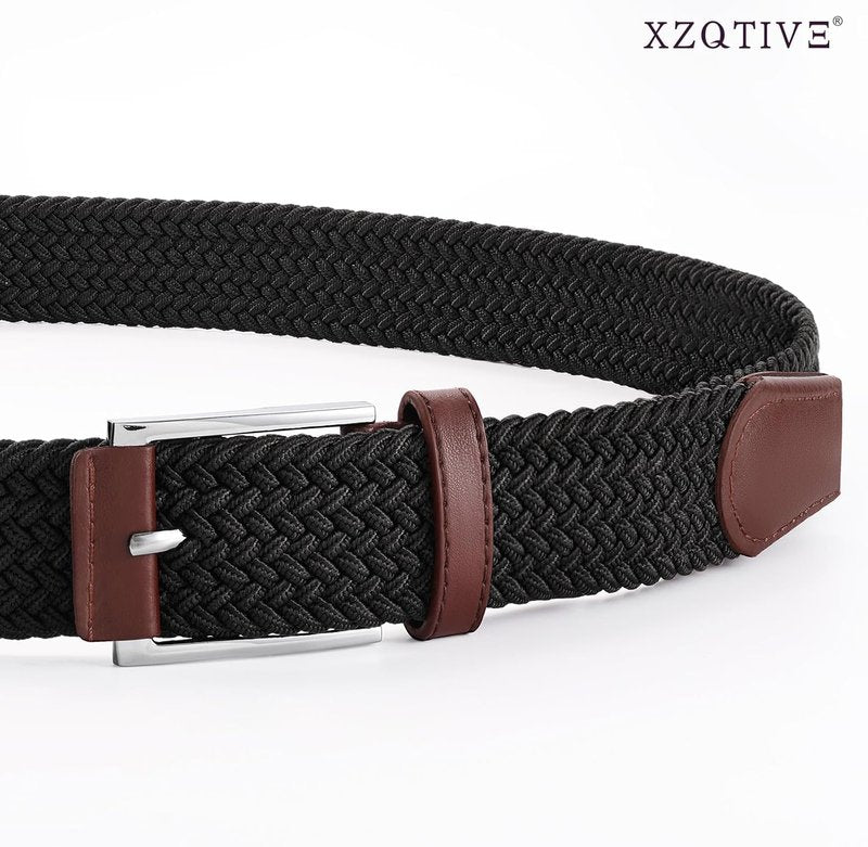 Braided Stretch Belt for Men - Elastic Woven Design for Golf, Casual Pants & Jeans