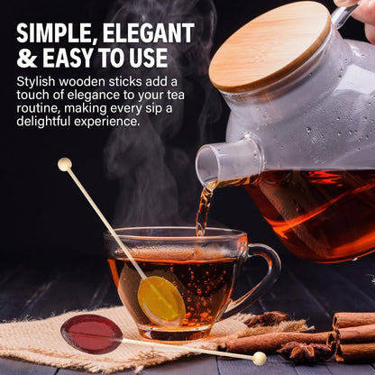 Melville Candy All Natural Honey Spoon Gift Set – Spoons & Lollipops on Wooden Ball Sticks – Gluten-Free, Made in USA Stirrers for Tea, Coffee, & Hot Beverages - Individually Wrapped (6-count, Clover Honey)