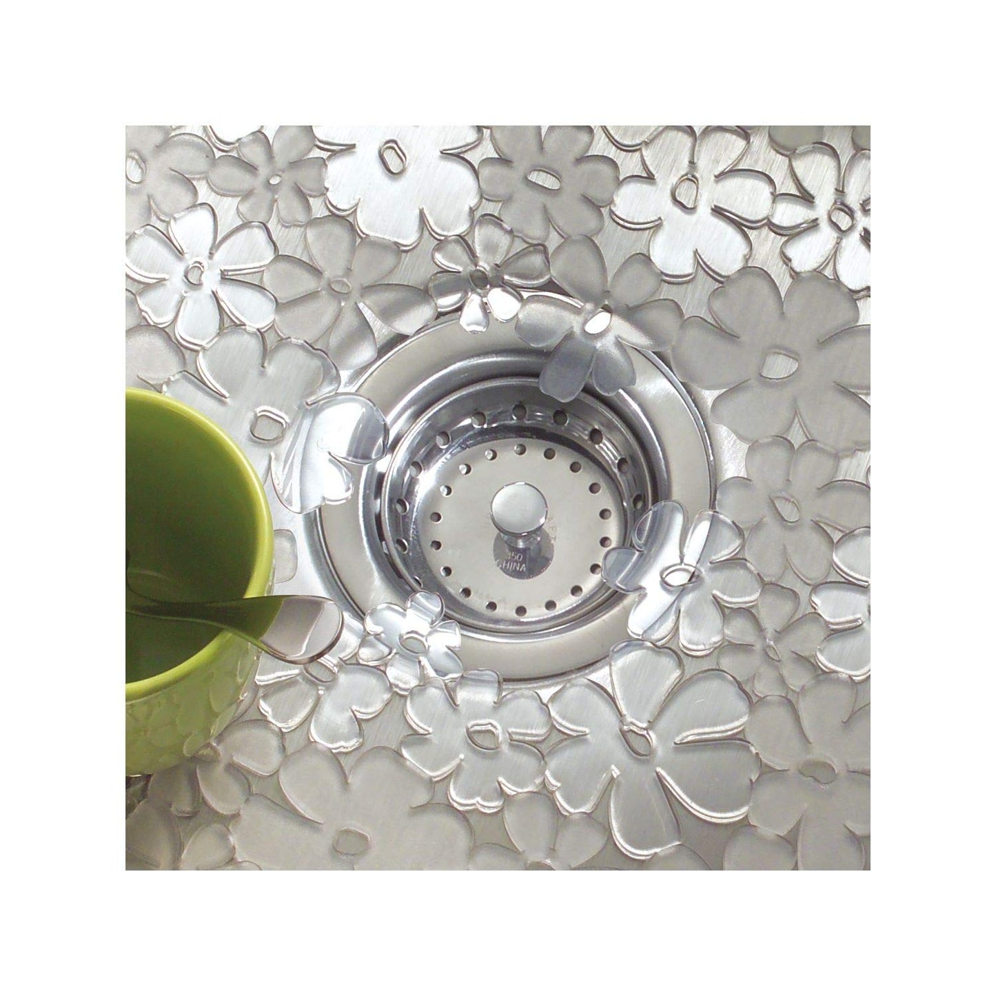 InterDesign 60960 Blumz Kitchen Sink Protector Mat - Large, Clear