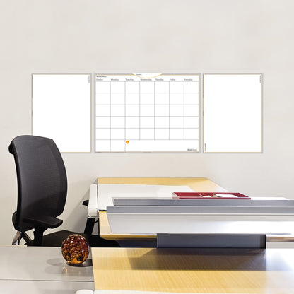 AT-A-GLANCE AW602028 WallMates Self-Adhesive Dry Erase Monthly Planning Surface, 36 x 24 , Gray/White/Orange