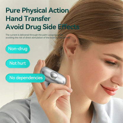 Cahot Sleep Aid Device, Micro-Current Sleep Instrument Device, Portable Rechargeable Sleep aid Improve Deep Sleep (Silver)