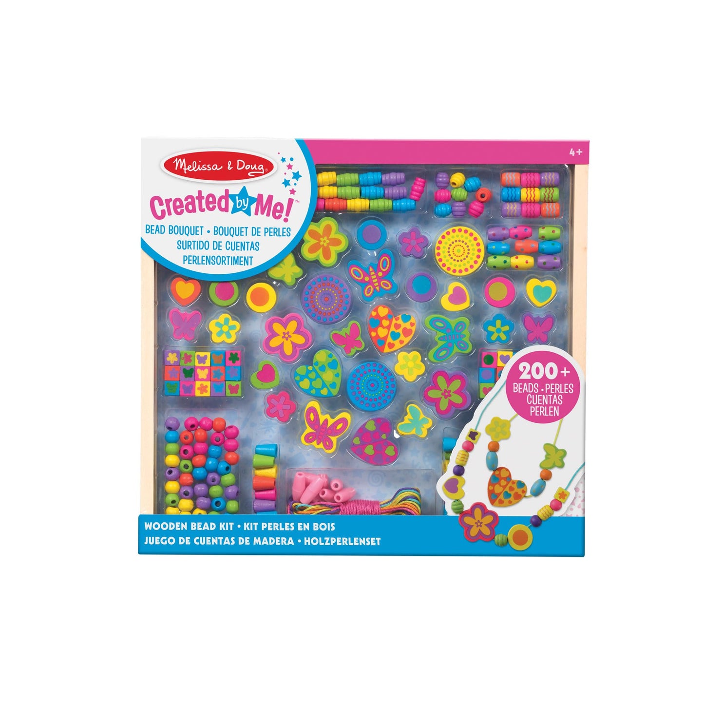 Melissa & Doug Bead Bouquet Necklace Making Kit | Wooden Beads for Jewellery Making Kit | Arts and Crafts for Kids Age 6 | Friendship Bracelet Making Kit for Girls or Boys