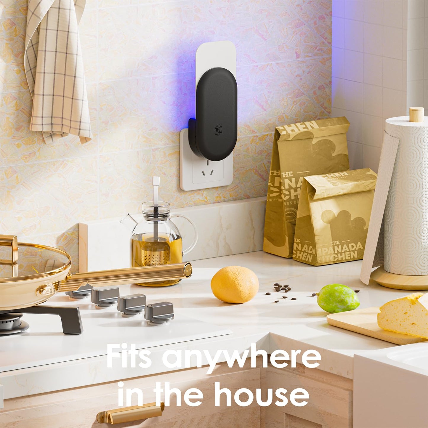 Flying Insect Trap, 2 in 1 Indoor Plug-in Fruit Fly Trap, 1 Trap Black and 6Glue Cards, Fruit Fly Traps for Gnat, Moth, Mosquito, Suitable for Every Part of The Home