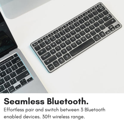 Macally Compact Bluetooth Keyboard for Mac - Premium Multi Device Connectivity - Compatible Apple Wireless Keyboard for MacBook Pro/Air, iMac, Mac mini, iPad, Laptop, and PC