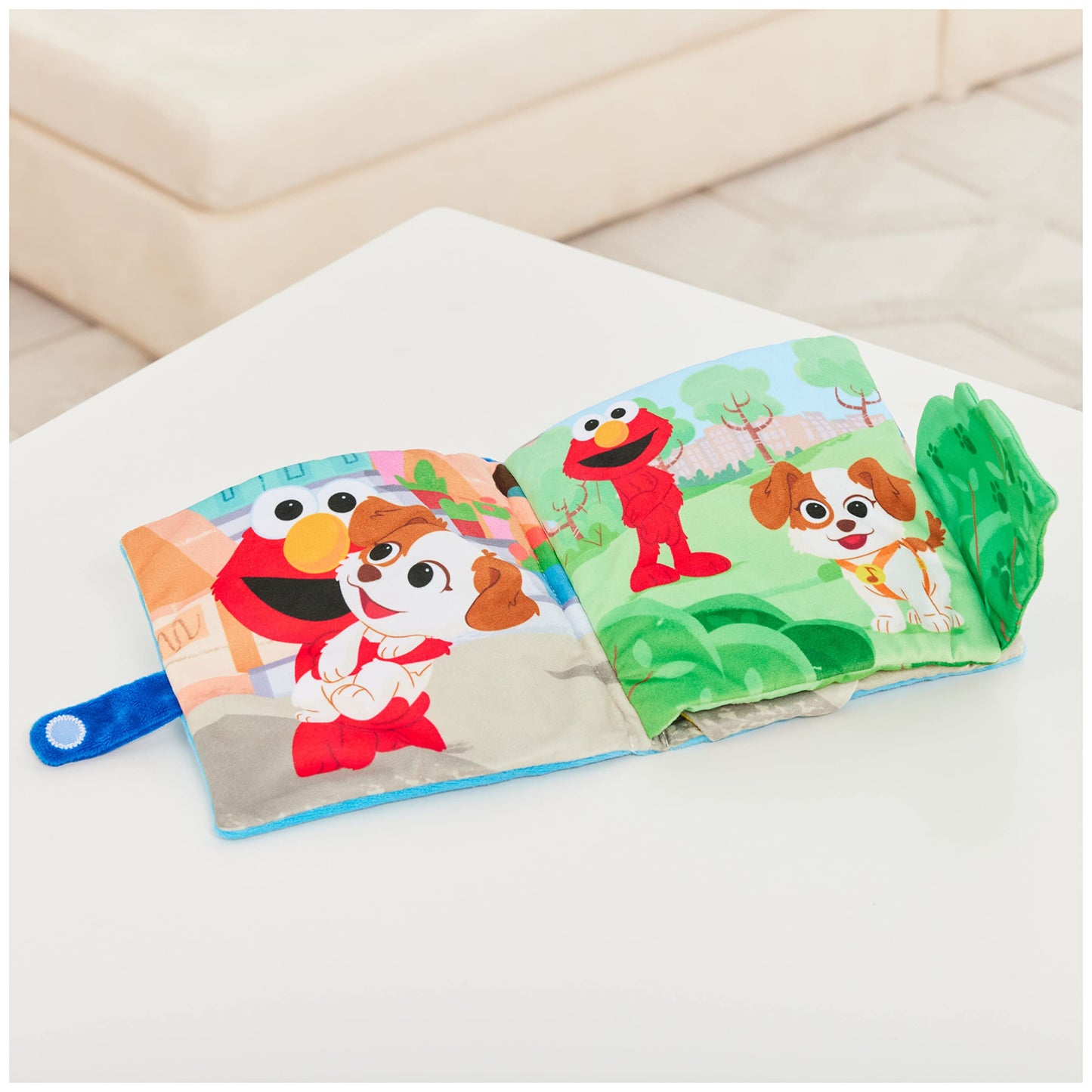 GUND Sesame Street Furry Friends Forever Soft Book, Premium Plush Sensory Toy for Ages 1 and Up, Blue, 6”