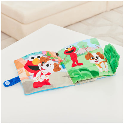 GUND Sesame Street Furry Friends Forever Soft Book, Premium Plush Sensory Toy for Ages 1 and Up, Blue, 6”