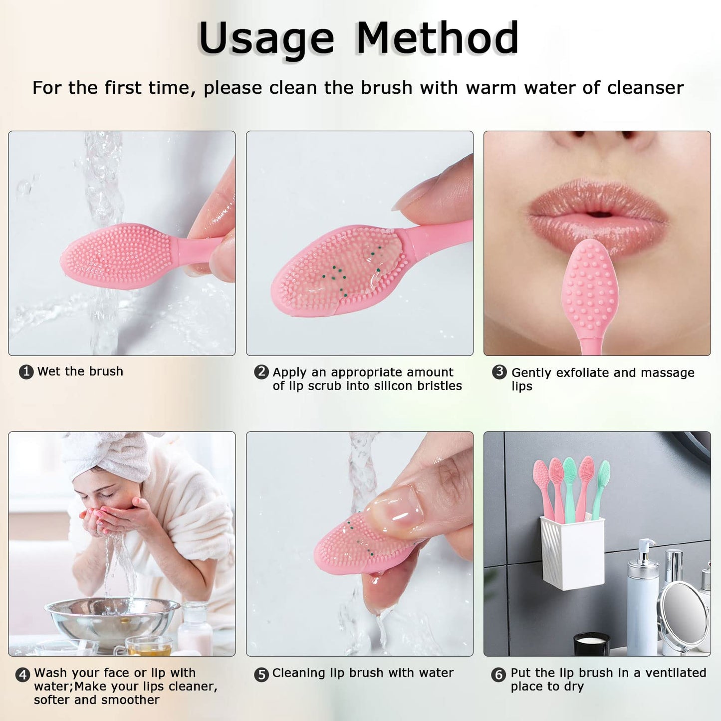Silicone Facial Cleansing Brush 3 Pack, Beomeen 4 in 1 Handheld Face Scrubber for Deep Gentle Exfoliating, Double-Ended Face Wash Scrub Brush for Face Skincare and Massage (Green)
