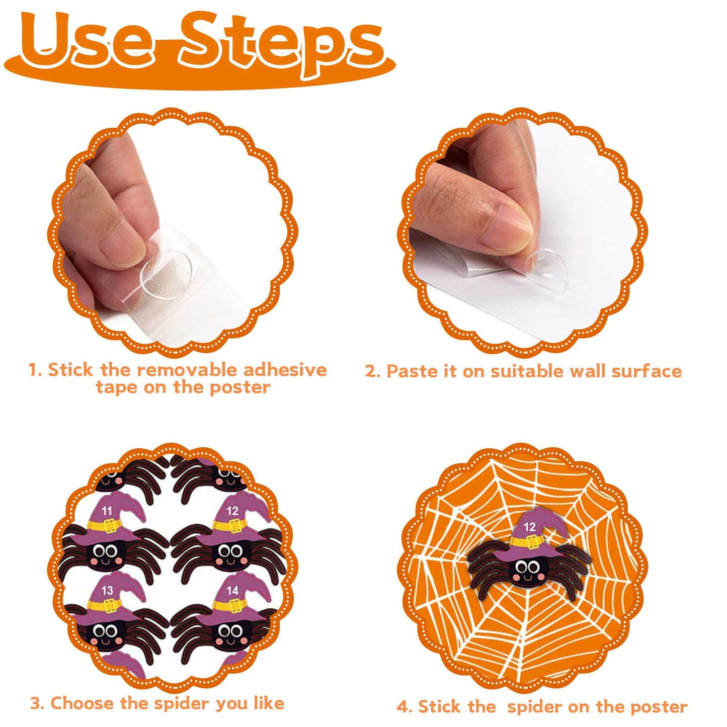 Funnlot Halloween Games for Kids Party Pin The Spider on The Web Halloween Party Games Activities Pin The Tail