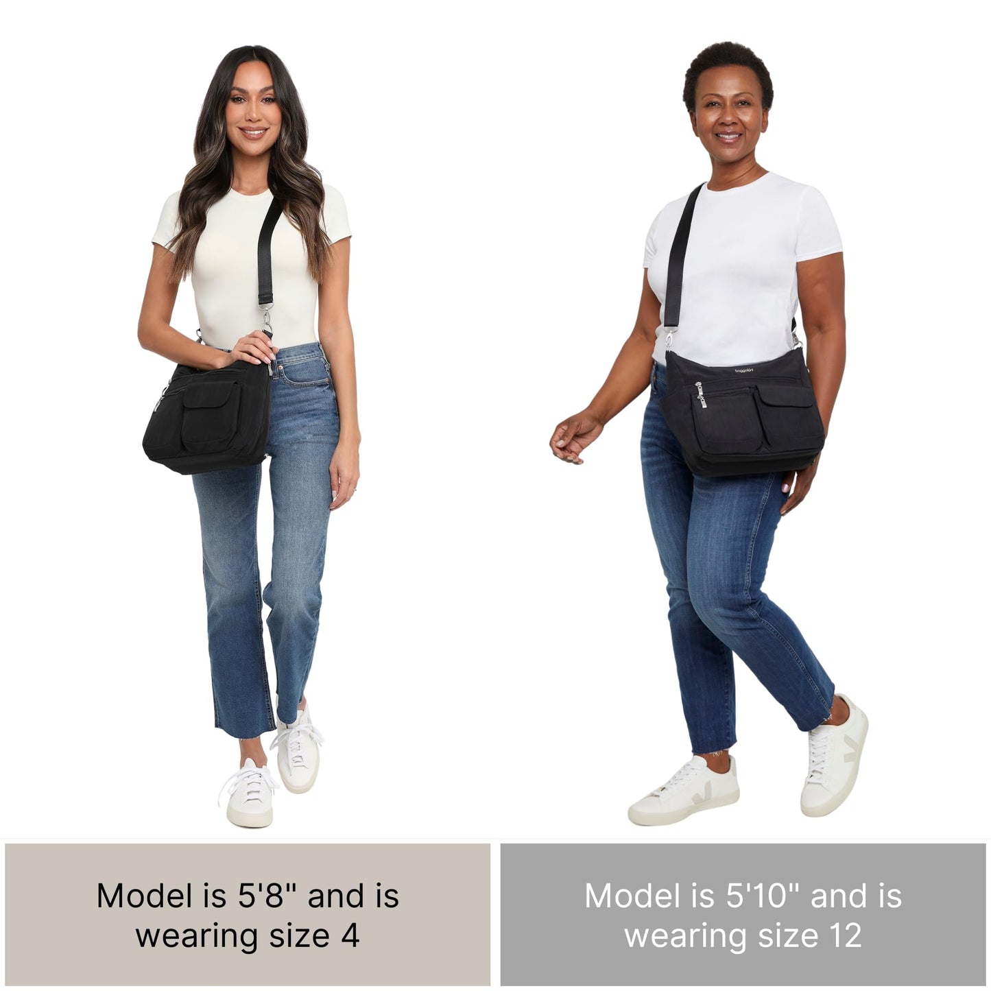 Baggallini Modern Everywhere Bagg - Water-resistant Lightweight Hobo Crossbody Bag for Women - Easy-Access Phone Pocket