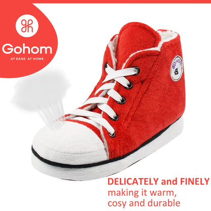 Gohom Women's Indoor Slippers Sneakers Boots House Warm Winter Halloween Slippers Boots Red Size 8