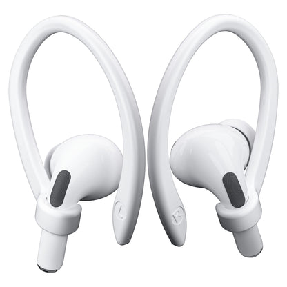 ICARERSPACE 2 Pairs AirPods Ear Hooks for AirPods Pro 2, AirPods Pro, AirPods 4, 3, 2 & 1, Upgraded Anti Slip Sports Clip Hooks for AirPods 1, 2, 3, 4,Pro and Pro 2 – White