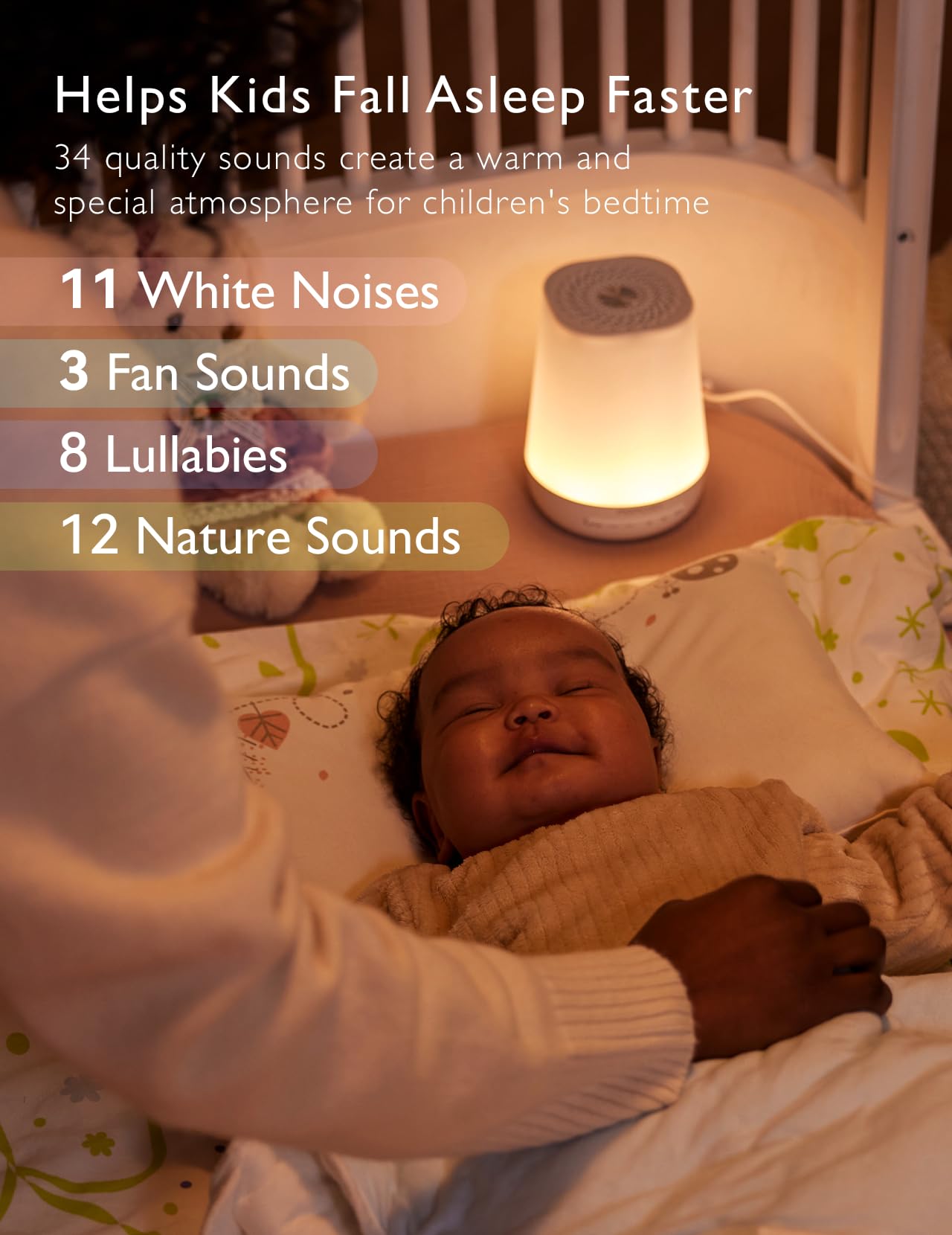 Momcozy White Noise Machine,Sound Machine for Baby Adults with 7 Colour Night Light,34 Soothing SoundsTherapy for Sleeping Nursery, White Noise APP Control,Timer,USB Rechargeable,Office Home Travel