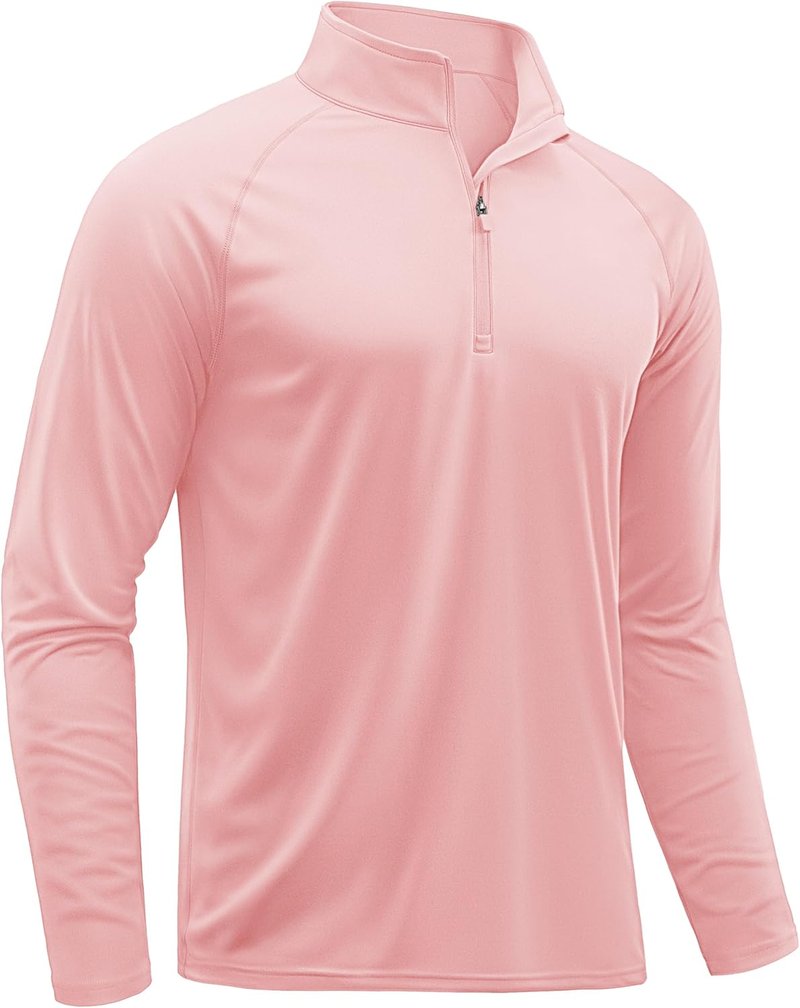 Men's Athletic Long Sleeve 1/4 Zip Rash Guard | UPF 50+ Sun Protection Running Shirt