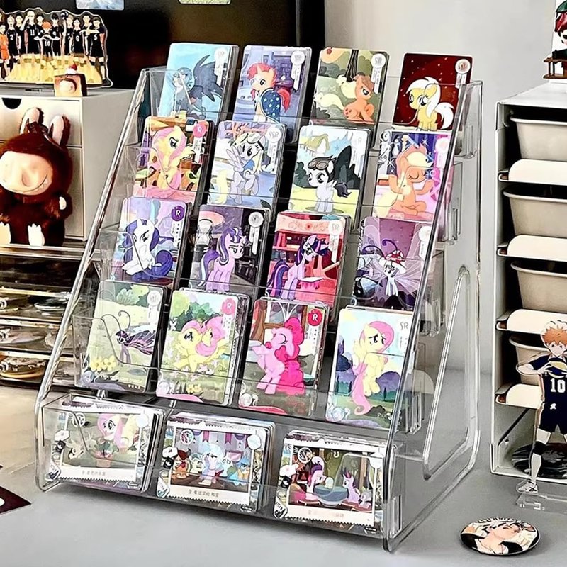 5-Tier Trading Card Display Stand - Vertical Tabletop Holder for PSA BGS SGC Graded Cards | Ideal for Baseball & Basketball